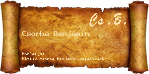 Csorba Benjámin névjegykártya