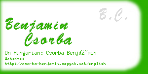 benjamin csorba business card